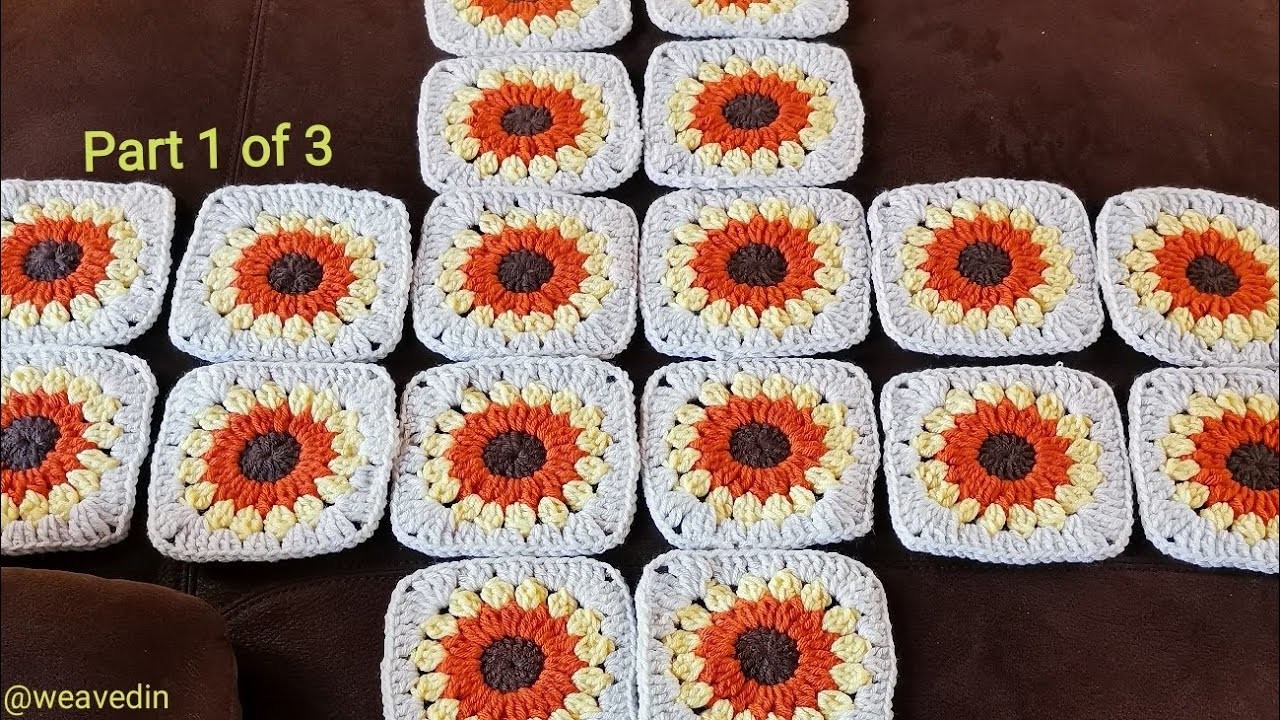 How to Crochet Sunburst, Sunflower, Crochet Flower - Part 1 of 3