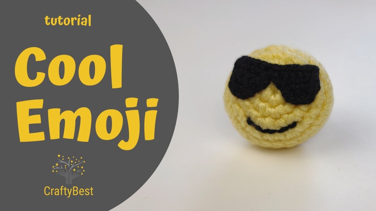 Crochet Cool Emoji - Crochet Emoji Óculos