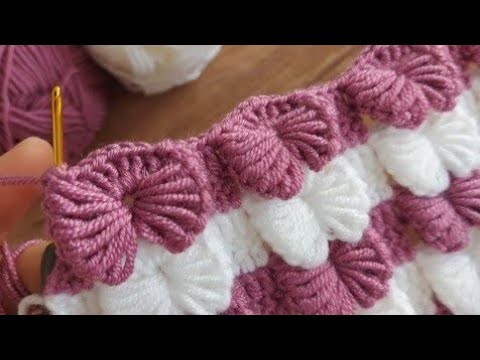 Super Easy 3D Crochet Knitting  Pattern - Çok Kolay Tığ İşi Battaniye Yelek Şal Örgü Modeli. 