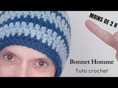 #COMMENT FAIRE UN BONNET HOMME A RAYURES AU CROCHET SUPER FACILE !!  crochet for beginners