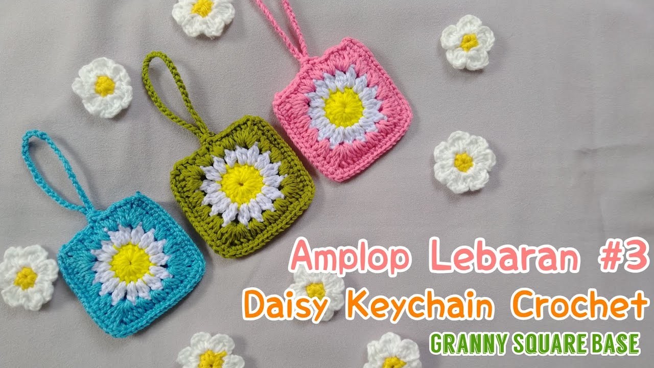 Amplop Rajut #3 | Coin Keychain Crochet | Granny square base