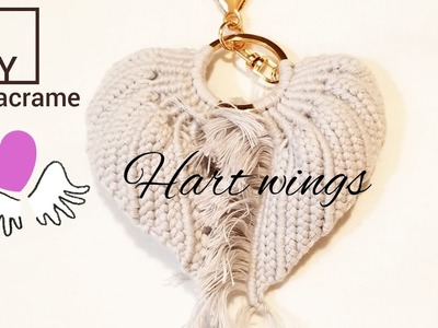 【DIY macrame】Hart wingsキーホルダー