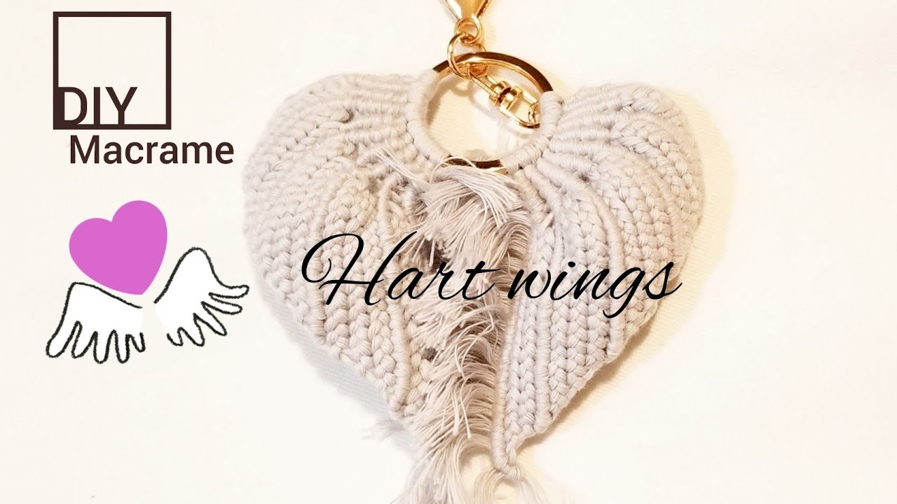 【DIY macrame】Hart wingsキーホルダー