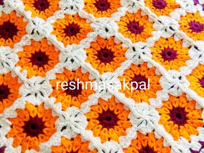 #crochet#Thalpose#pattern#55#लोकरीचा चौकोनी रूमाल