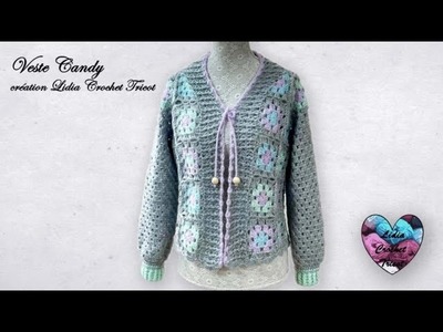 Gilet femme GRANNY crochet facile! tutoriel facile crochet #crochet #tutocrochet #вязаниекрючком