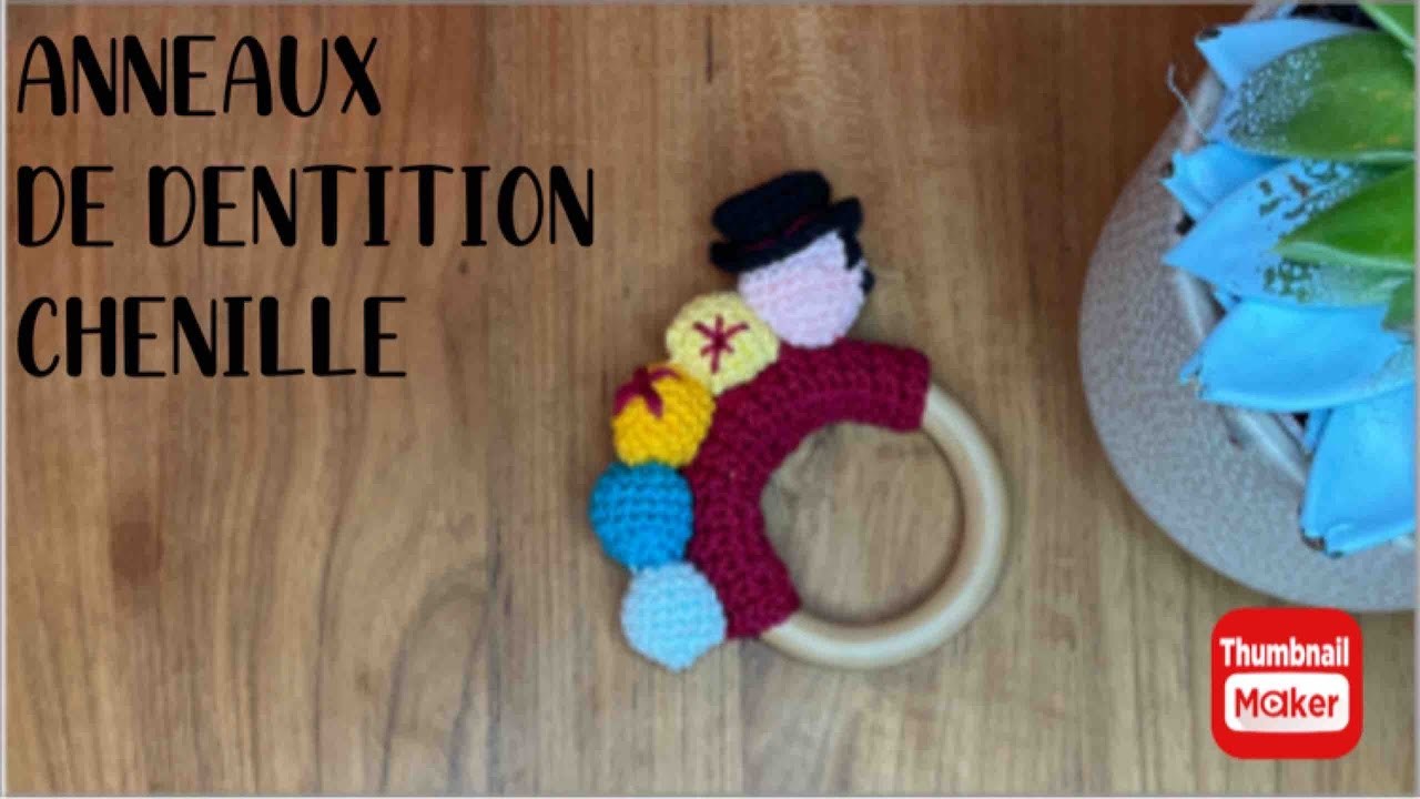 Anneaux de dentiiton chenille au crochet