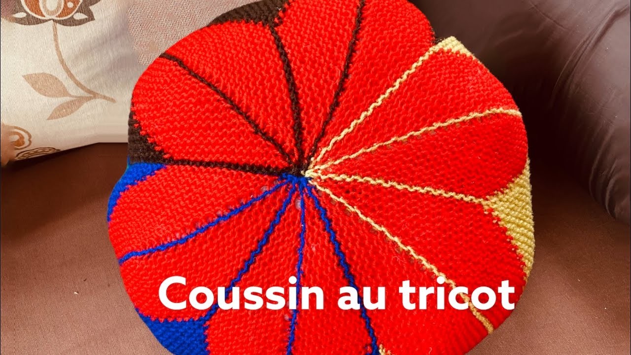 Comment faire un coussin rond XXL au tricot simple et rapide ☺️2.2.