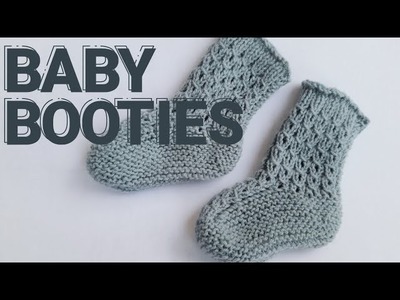 Knitted Eyelet Baby Booties (0-9 months)