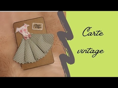 (29)Tuto carte vintage.shabby robe origami #scrapbooking #action #vintage #origami #carte