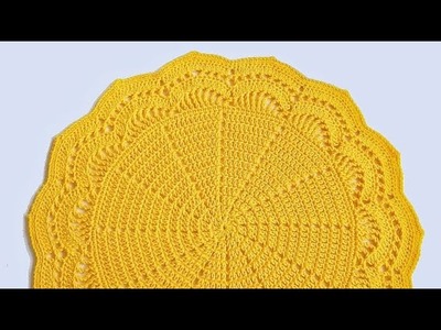 Crochet Thalpos Design किरोसिया से थालपोश Crosia Thalposh, Woolen Rumal Table Cover Doily, Placemat