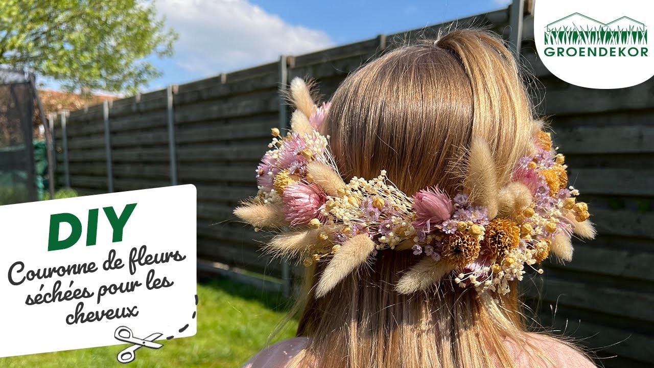 Groendekor DIY: Réalisez une couronne de fleurs séchées pour les cheveux