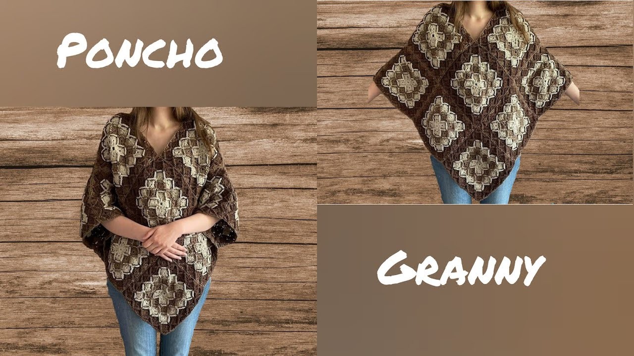 Poncho carrés granny toutes tailles : Partie 1