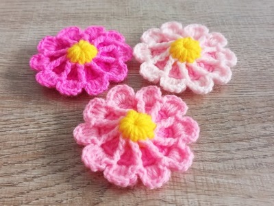 ถักดอกไม้ โครเชต์ how to 3D crochet flowers