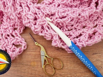 Crocheter un châle effet filet | Châle rose en coton | Sympa pour l'été