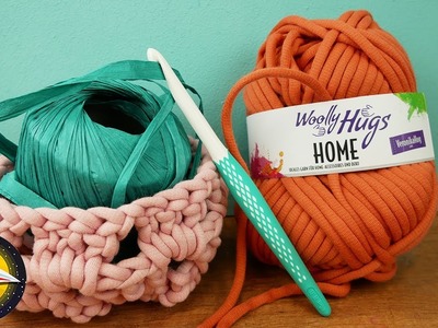 Crocheter un petit panier avec le fil Woolly Hugs HOME | Idée pour l'été