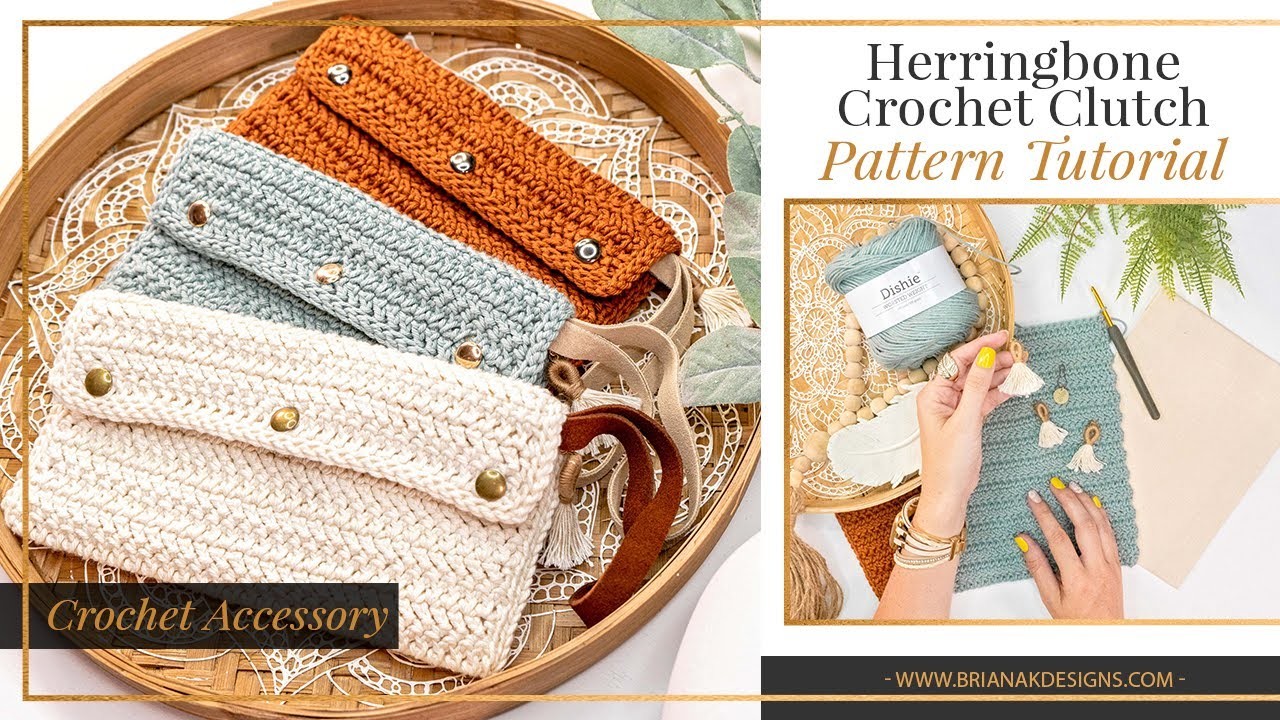Herringbone Crochet Clutch FREE CROCHET PATTERN