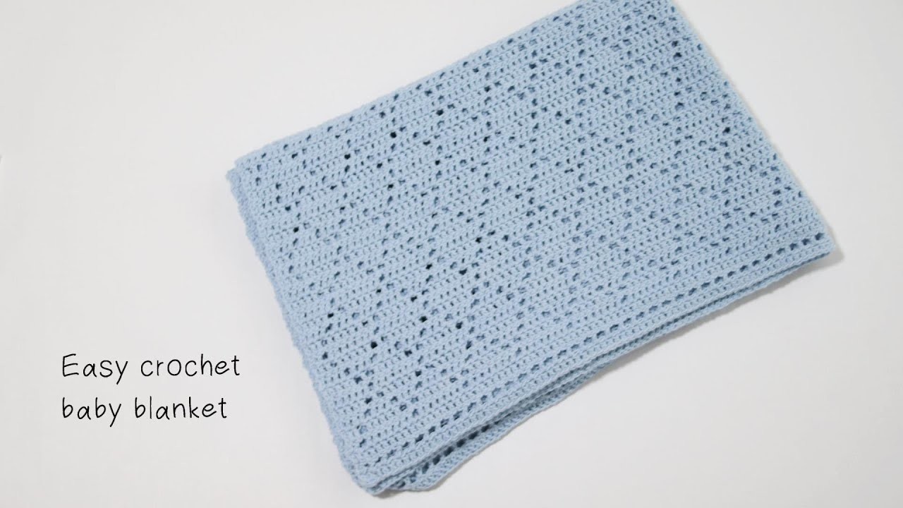 【かぎ針編み】ダイヤ透かしのブランケット 編み方 crochet baby blanket