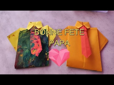 Fête des pères, Happy father's day, chemise, chemise origami, forme d'art visuel, cravate origami
