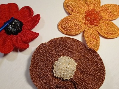 Crochet, broches flores