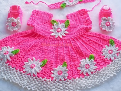 Crochet dress for baby girl, কুশিকাটার ড্রেস,কুশিকাটার জামার ডিজাইন,Maksuda Lima