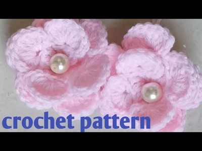 Crochet pattern.rose flowers crochet.गुलाब का फूल क्रोशिया डिजाइन