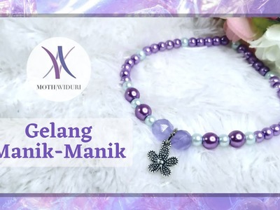 Gelang Manik-manik Bandul Bunga | Beaded Bracelet with Flower Charm | Gelang Mutiara dan Batu Alam