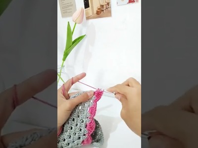 Merajut Bandana Segitiga | Crocheting a Triangle Bandana #tutorialmerajut #crochettutorial #rajutan