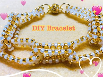 簡単ビーズアクセサリー【DIY】Elegant but Easy Handmade Bracelet エレガントなハンドメイドブレスレット