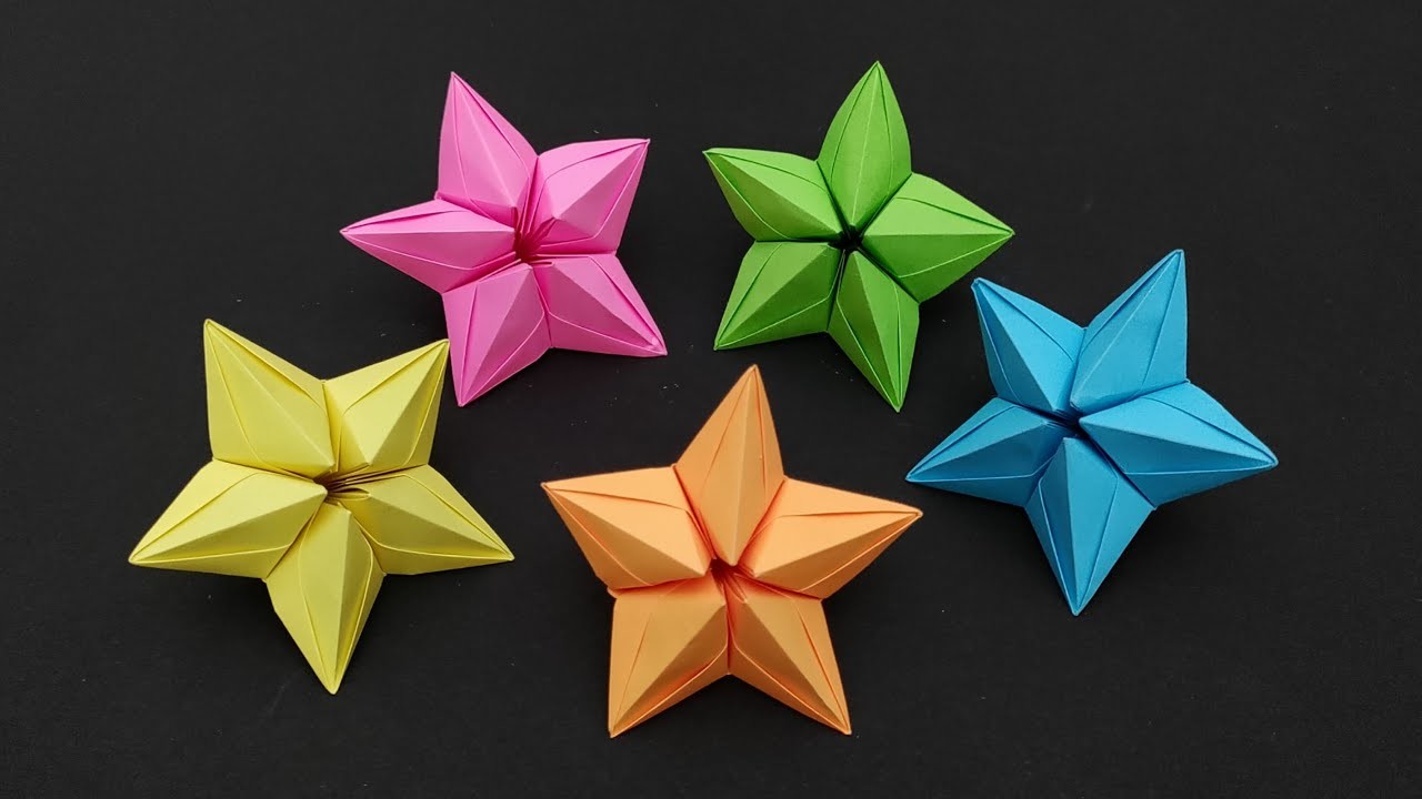 Étoile 3D en papier simple || Origami étoile 3D || Idées diy travaux manuel
