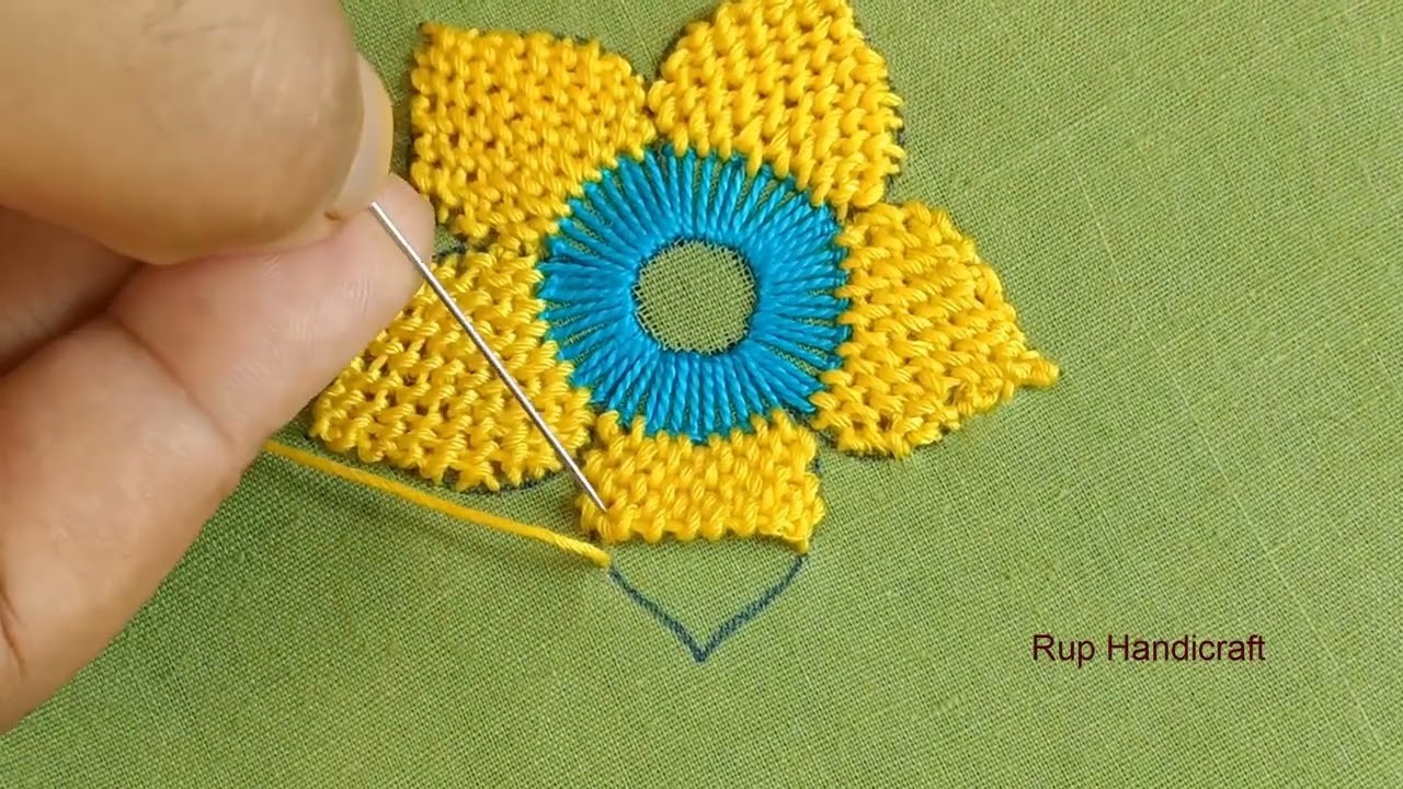 HAND EMBROIDERY! Amazing Super Unique Flower Hand Embroidery Design Patterns,সহজে ফুল সেলাই করুন