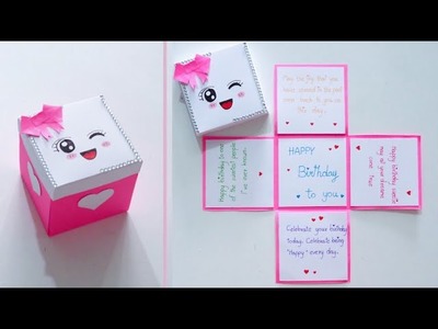 Simple greeting card making. ???? beautiful birthday greeting card idea | ไอเดียทำการ์ดวันเกิดเองได้