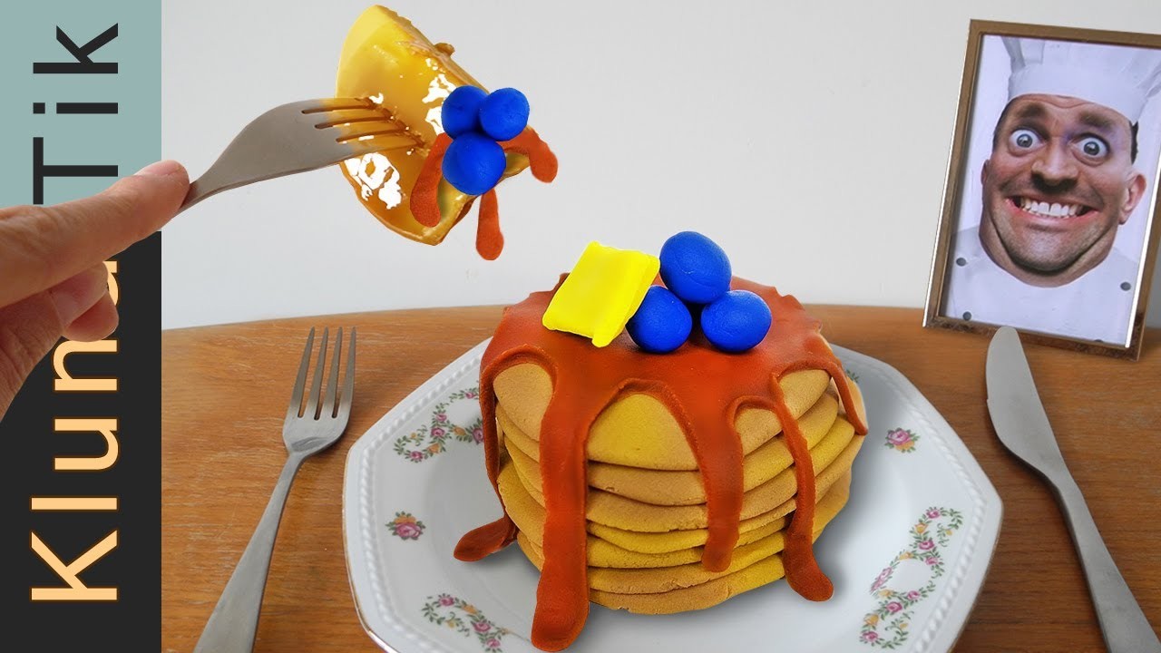 PLAY-DOH pancakes for breakfast!  - DIY play doh creations crafts klunatik - 粘土, pâte à modeler, 橡皮泥