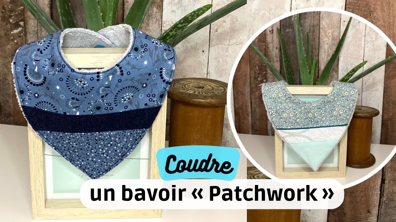 Coudre un bavoir bandana patchwork #patrongratuit