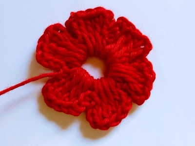 Crochet  flower। ছয় পাপড়ির কুশিকাটার  ফুল।