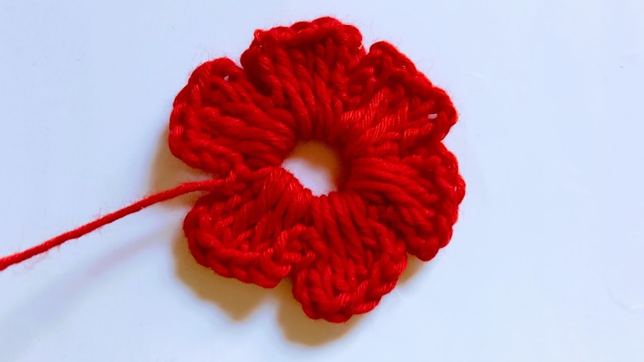 Crochet  flower। ছয় পাপড়ির কুশিকাটার  ফুল।