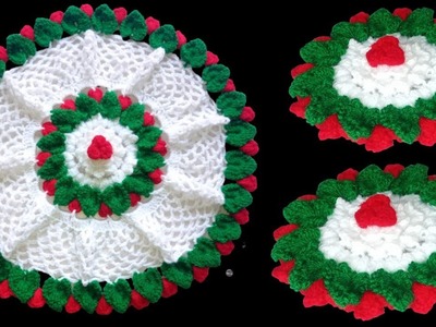 Crochet pattern floral thalpos ||  thalposh || crochet floral rumal design rumal design thalipos