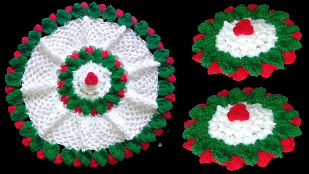 Crochet pattern floral thalpos ||  thalposh || crochet floral rumal design rumal design thalipos