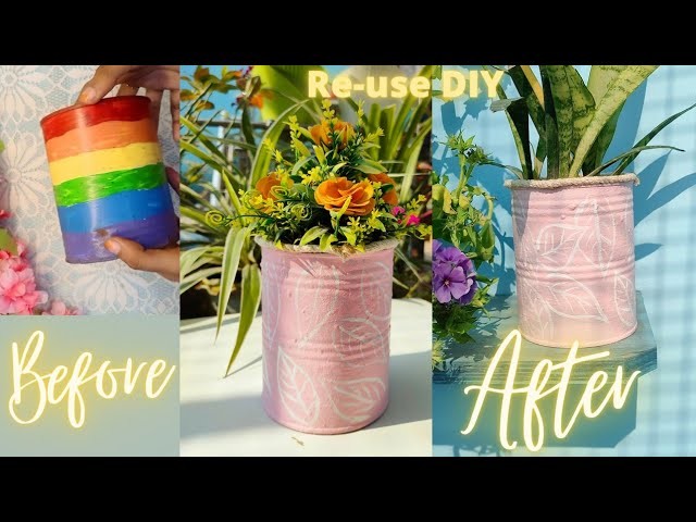 DIY planter || Transformation of an old DIY || DIY tin can planter