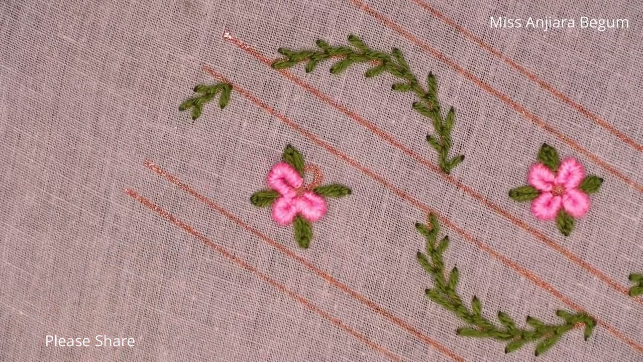 Hand embroidery New Update Pattern, Latest Embroidery Tutorial, Variation of Stitch, হাতের নকশা-590