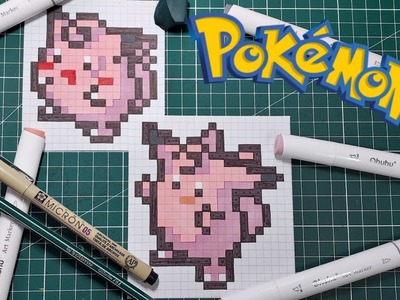Tuto dessin pokemon pixel art facile (Comment Dessiner Mélofée) ✏