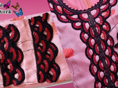 Qureshia Desgain | Haw To Crochet  Sleeves | کروشیا ڈیزائن | Crochet Beads Work | Dupatta,Neck,