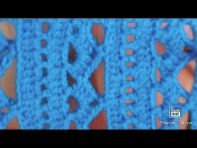 CROCHET:How to make easy crochet lace pattern for scarf#crochet_lace_ stitches#কুশিকাঁটার কাজ