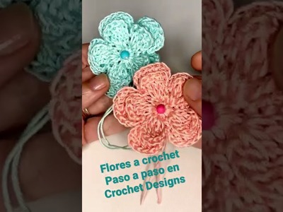 Flor a  crochet #shorts #comotejer #crochettutorial