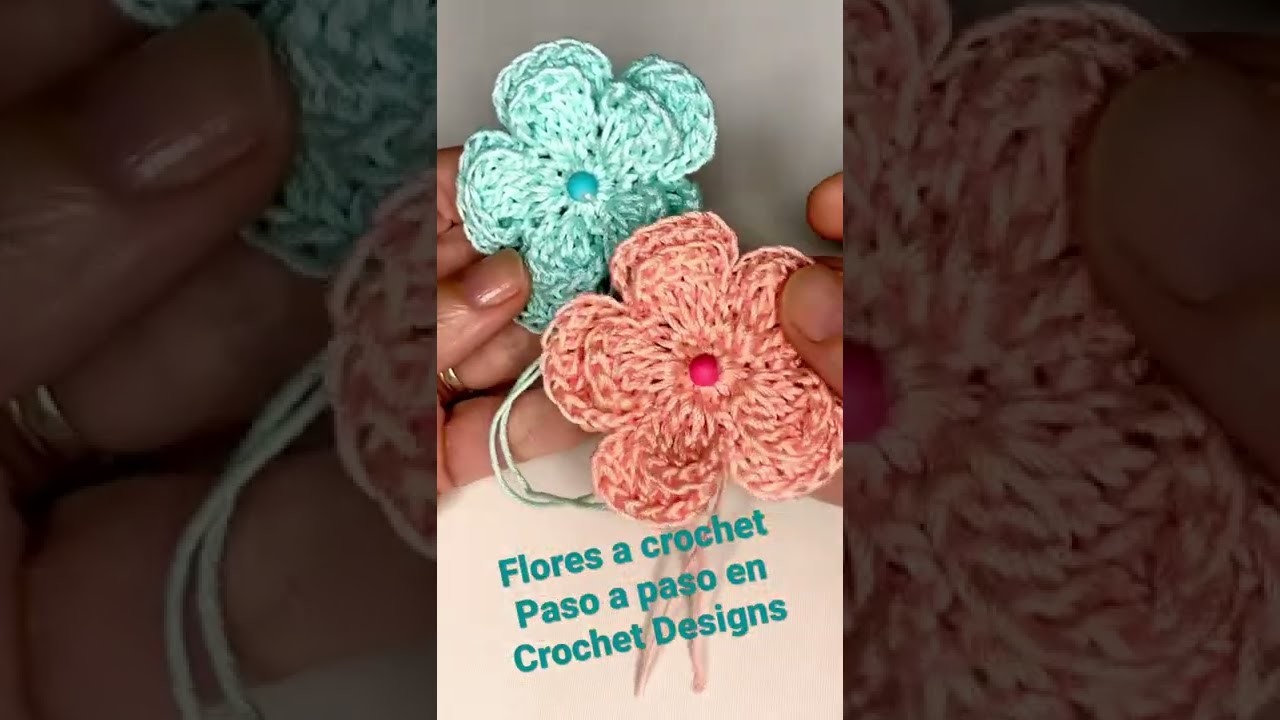 Flor a  crochet #shorts #comotejer #crochettutorial