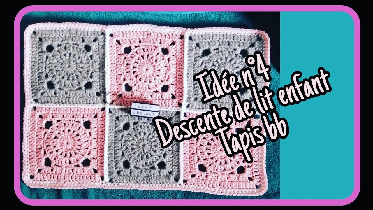 CROCHET Descente de lit, tapis bb (spécial fins de pelotes idée n°4)