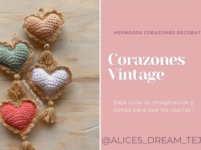 Corazones Vintage a Crochet
