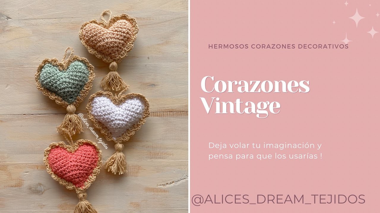 Corazones Vintage a Crochet