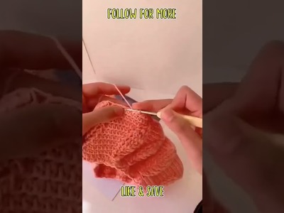 Crochet work#017 leafy cap pattern