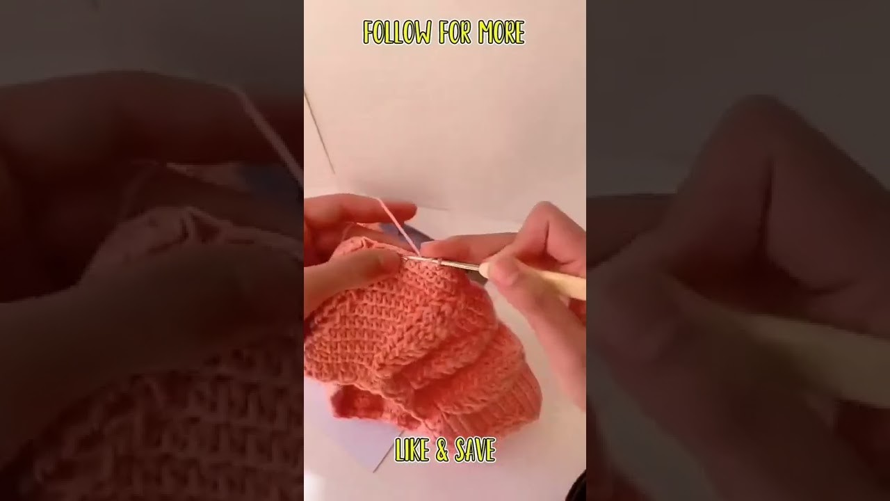 Crochet work#017 leafy cap pattern