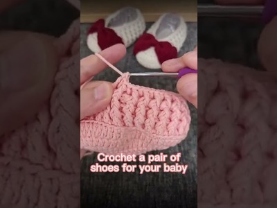 Crochet a pair of shoes for your baby #handmade#crochet#knitting#手作り#핸드메이드#Hechoamano#Fattoamano